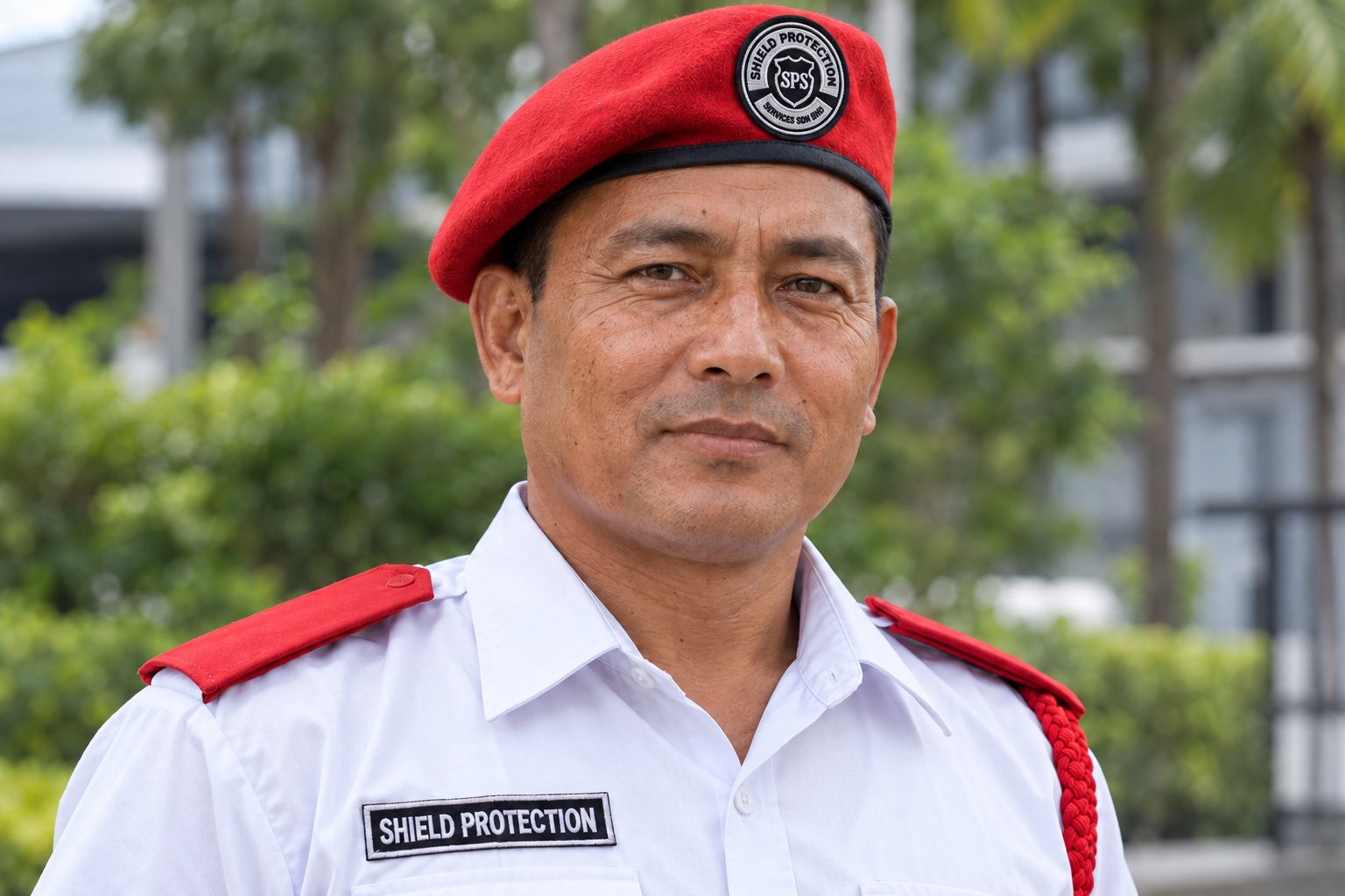Shield Protection guard close-up portrait