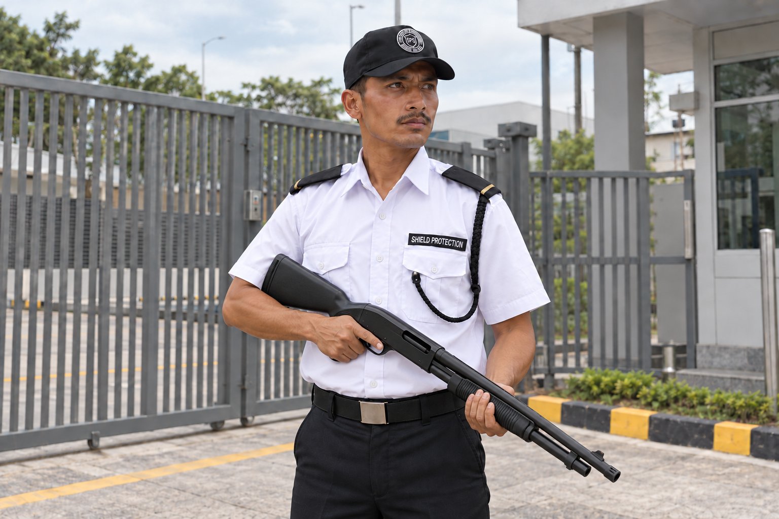 Armed security guard on deployment