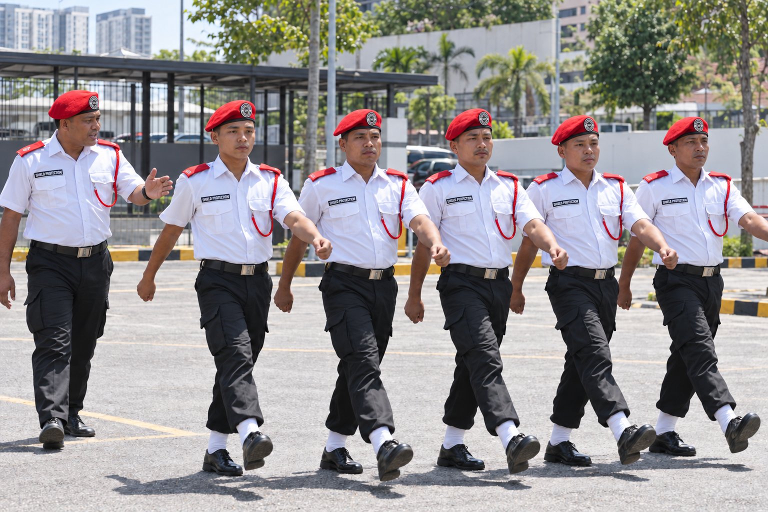 Security guard training and drill session